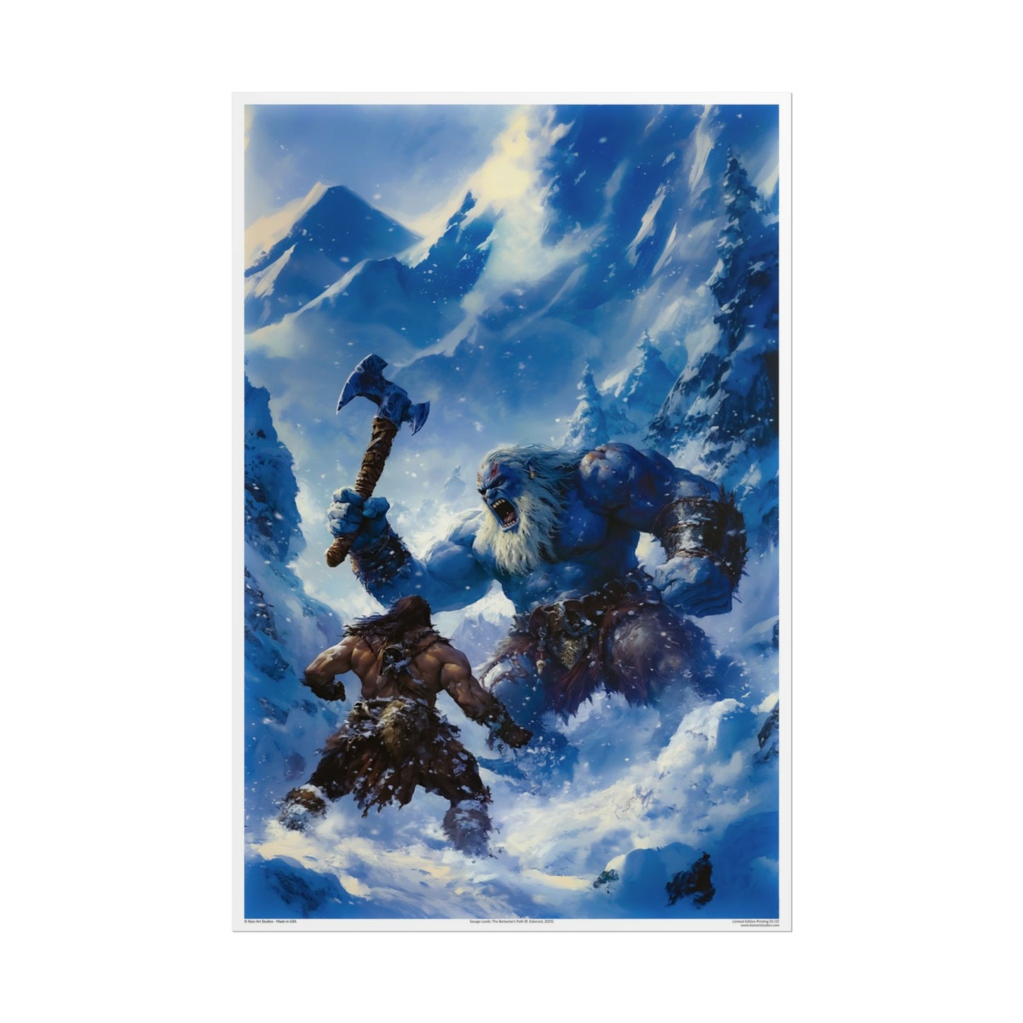 Savage Lands: The Barbarian's Path by Kore Art Studios (2023) 24x36 Print - Limited Edition Poster xx/25