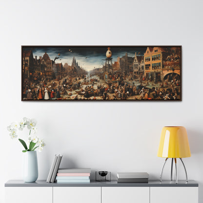 Abraham Brueghel Inspiration – "Festive Chaos" | Historical Wide Canvas Art