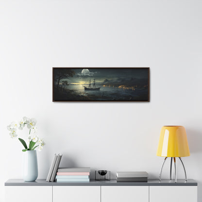 Adolf Des Coudres Inspired – Moonlit Bay | Serene & Atmospheric Wide Canvas