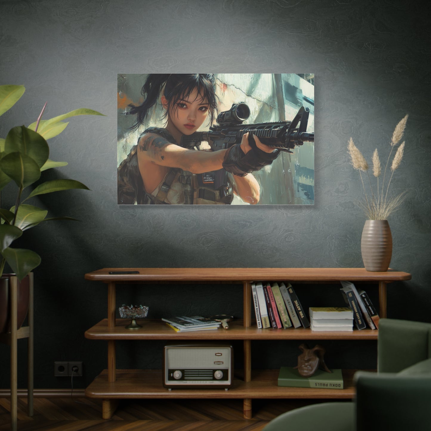 "Silent Marksman" – Girls & Guns Kore Series Precision Sniper Canvas Art