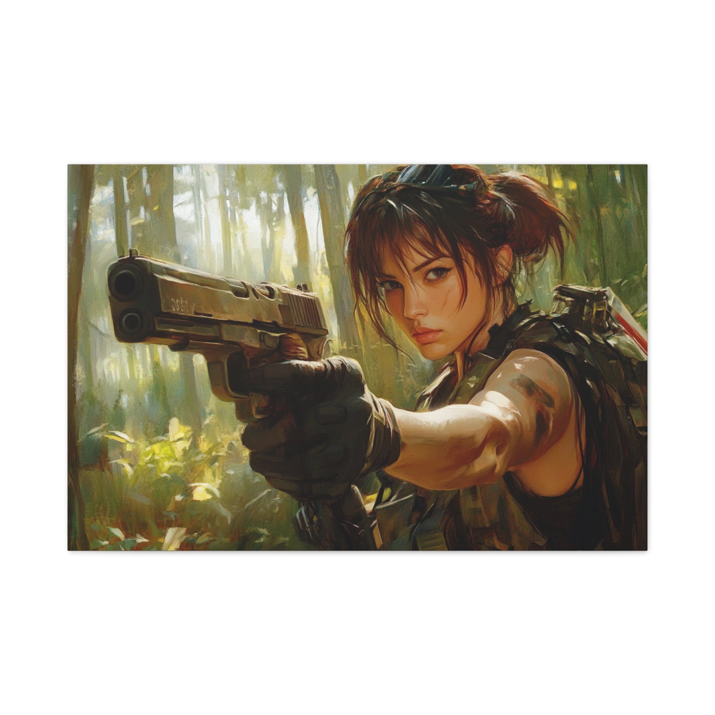 "Jungle Hunter" – Girls & Guns Kore Series Tactical Combat Canvas Art