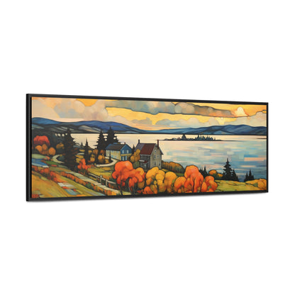 A.J. Casson Inspiration – "Golden Horizon" | Vibrant Canadian Landscape Canvas