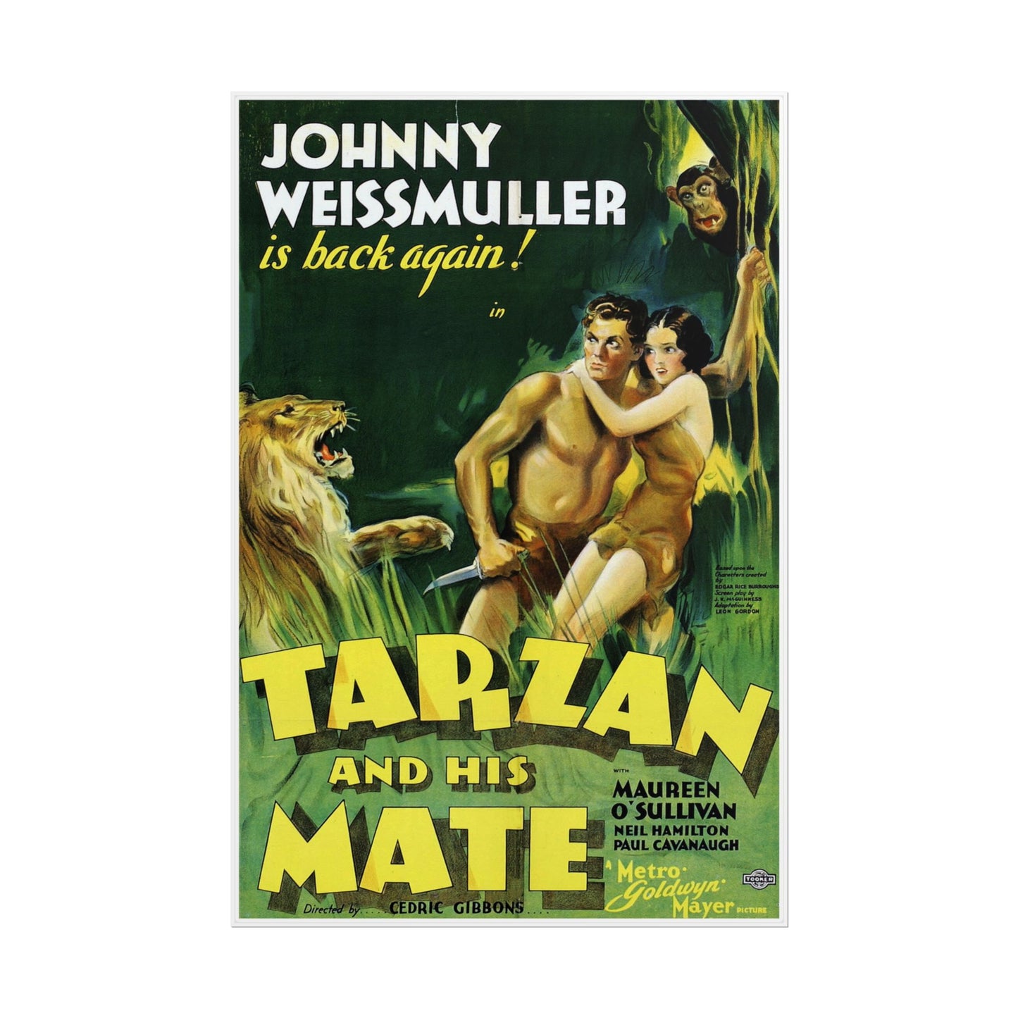 Tarzan and His Mate Poster – MGM (1934) | Johnny Weissmuller