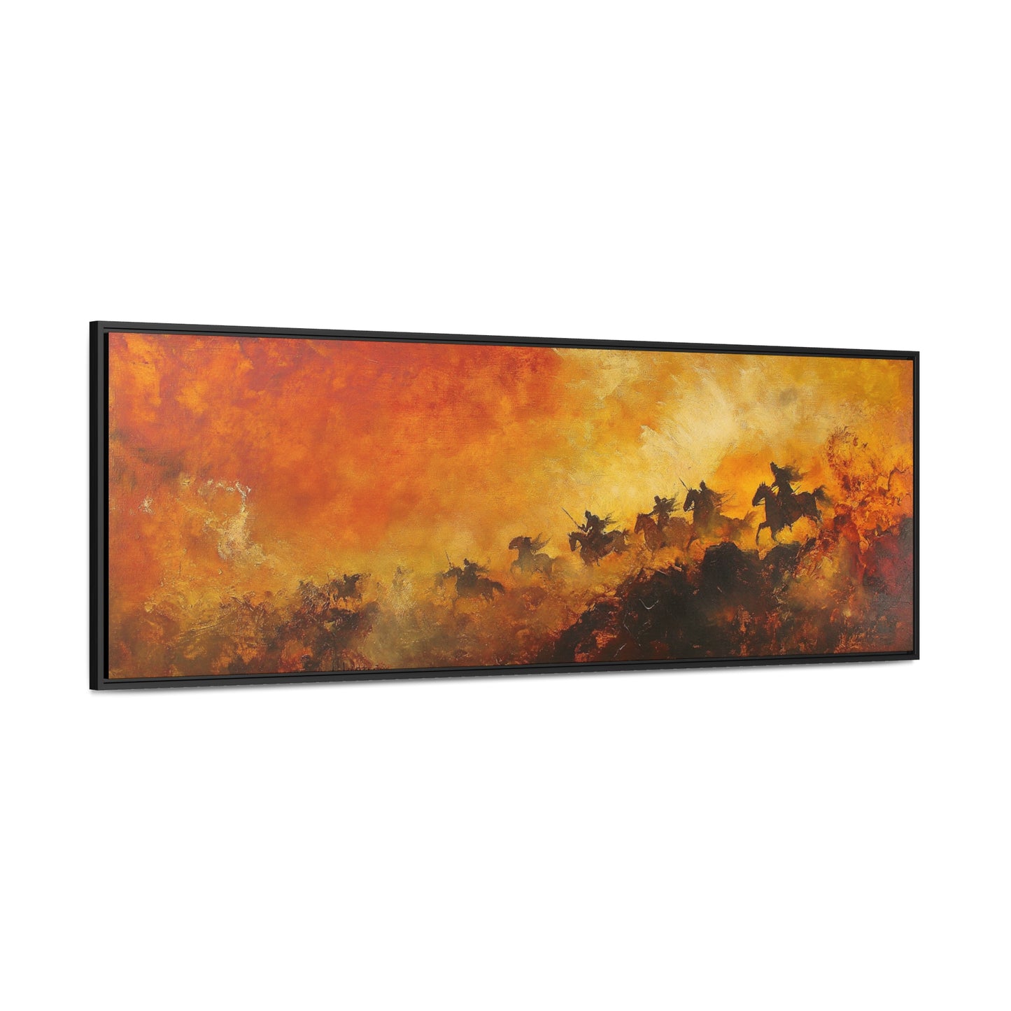 Adolf Schreyer Inspiration – "Fiery Charge" | Dramatic Battle Wide Canvas Art