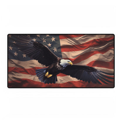 Patriot Eagle & US Flag Desk Mat / Mouse Pad – 31.5"x15.5", American Pride