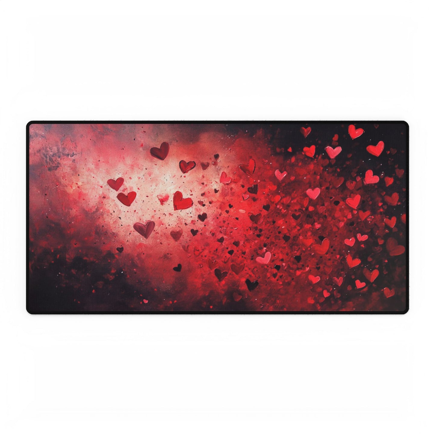 Hearts Explosion of Love Desk Mat / Mouse Pad – 31.5"x15.5", Romantic & Vibrant