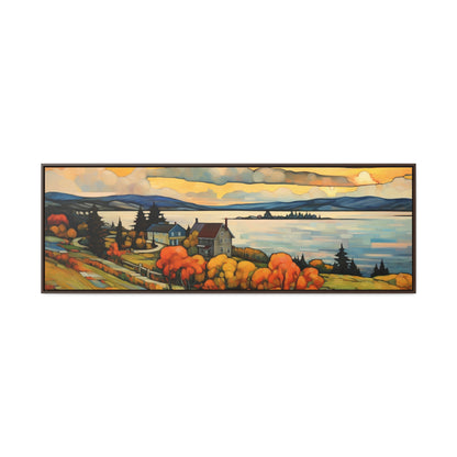 A.J. Casson Inspiration – "Golden Horizon" | Vibrant Canadian Landscape Canvas