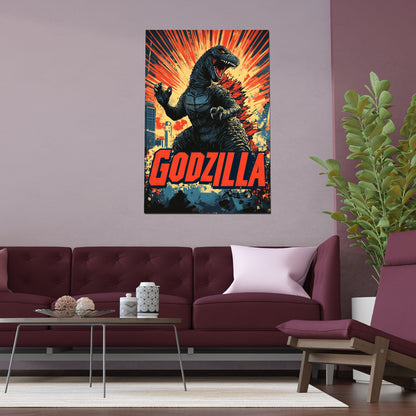 Godzilla Poster V – Retro Japanese Kaiju Artwork Inspired by Showa-Era