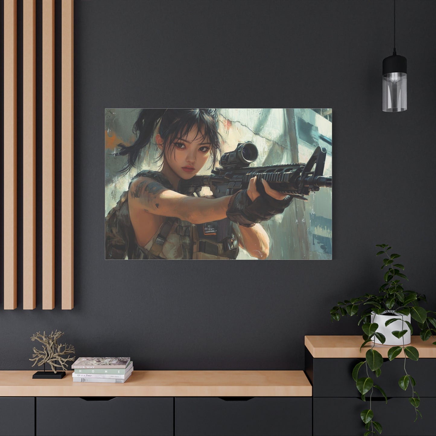 "Silent Marksman" – Girls & Guns Kore Series Precision Sniper Canvas Art