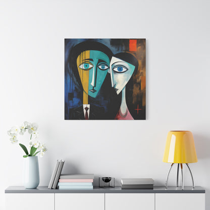 Charles Blackman Inspired – "Silent Connection" Square Canvas Art