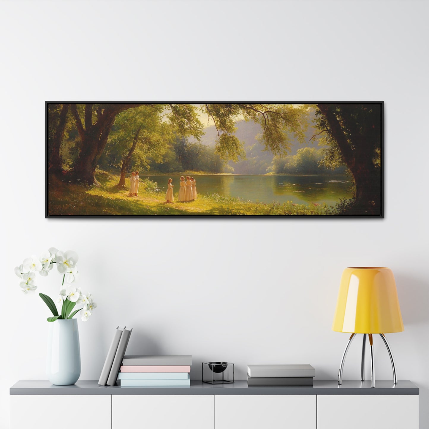 Adolphe William Bouguereau Inspiration – "Golden Serenity" | Romantic Landscape Wide Canvas Art