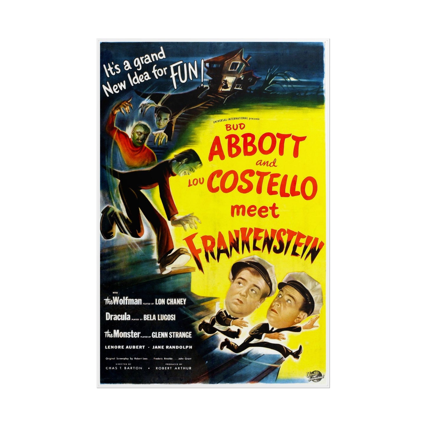 Abbott and Costello Meet Frankenstein Poster – Universal (1948) | Horror-Comedy