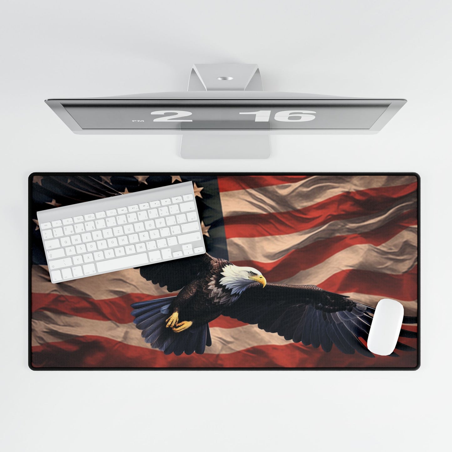 Patriot Eagle & US Flag Desk Mat / Mouse Pad – 31.5"x15.5", American Pride