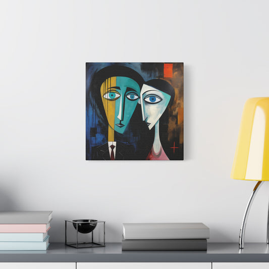 Charles Blackman Inspired – "Silent Connection" Square Canvas Art