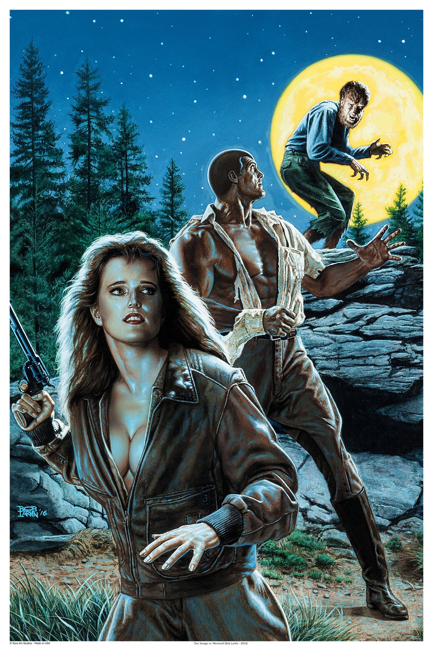 Doc Savage vs. Werewolf – 2016 Cover by Bob Larkin | Premium Unframed Poster
