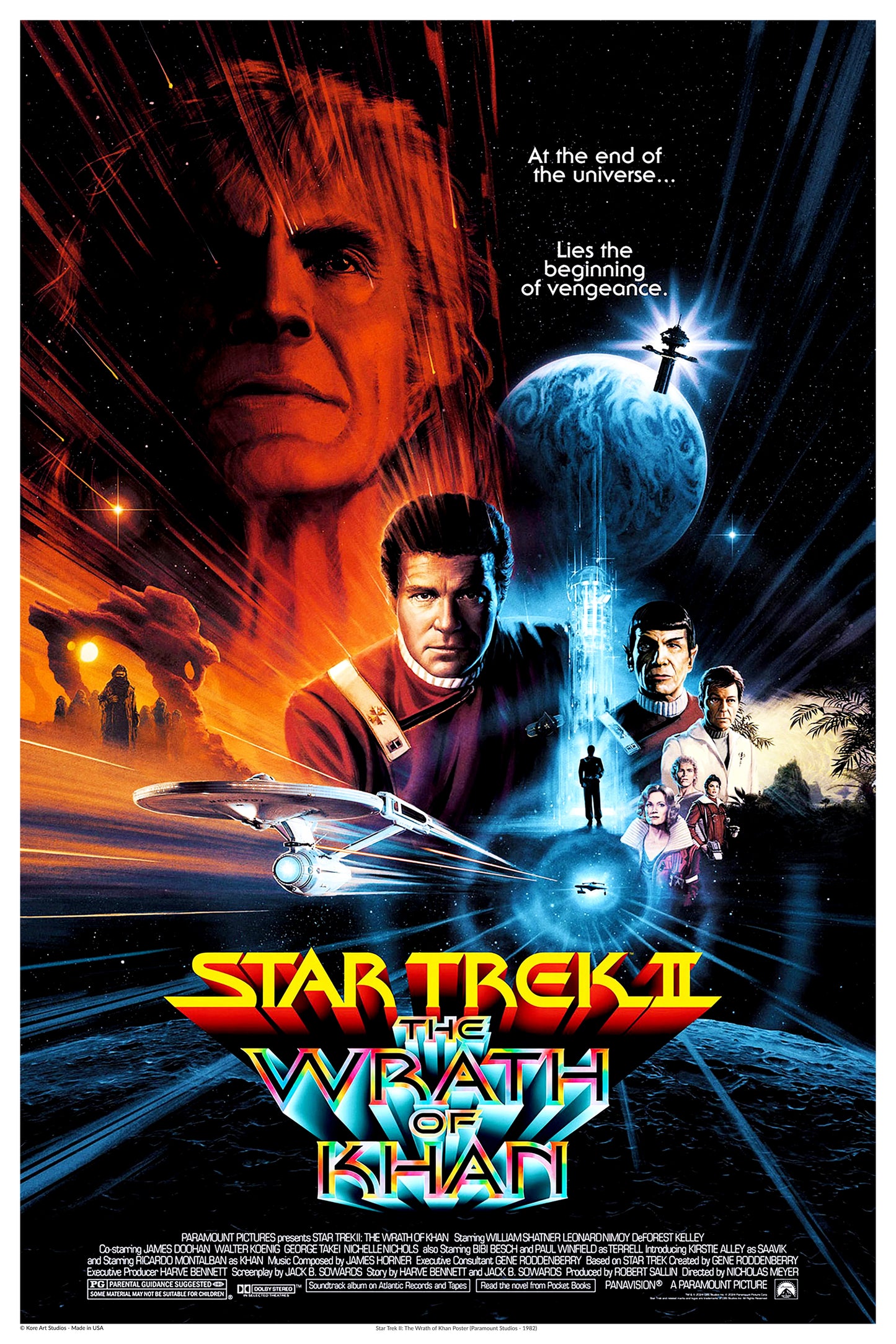 Star Trek 2 - Wrath of The Khan Movie Poster - Sci-Fi Movie Wall Art Print