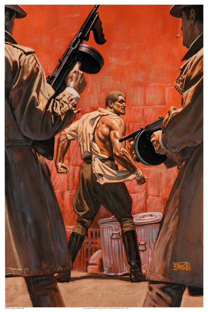 Doc Savage King of Terror Poster – Pulp Action Hero Art by Bob Larkin 1984