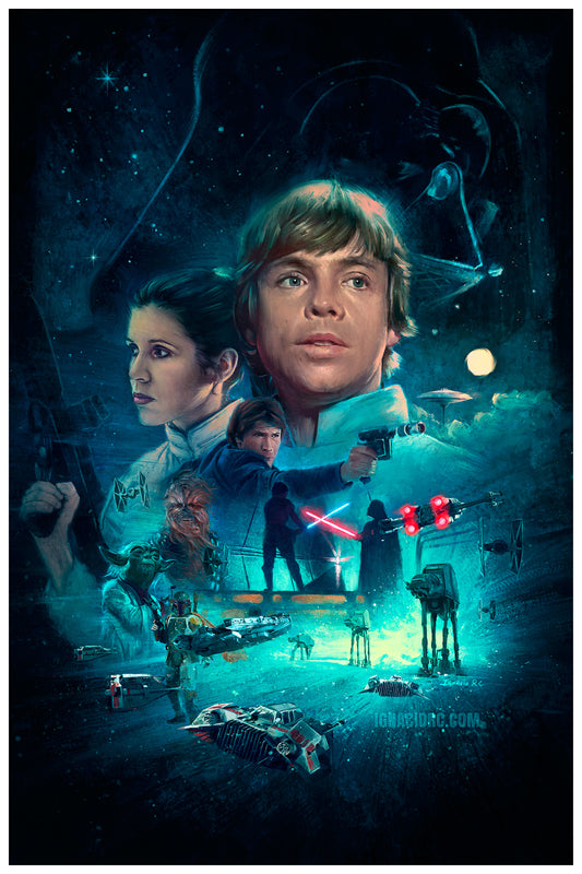 STAR WARS - EMPIRE STRIKES BACK SAGA POSTER - IGNACIO RC - CINEMATIC ART PRINT