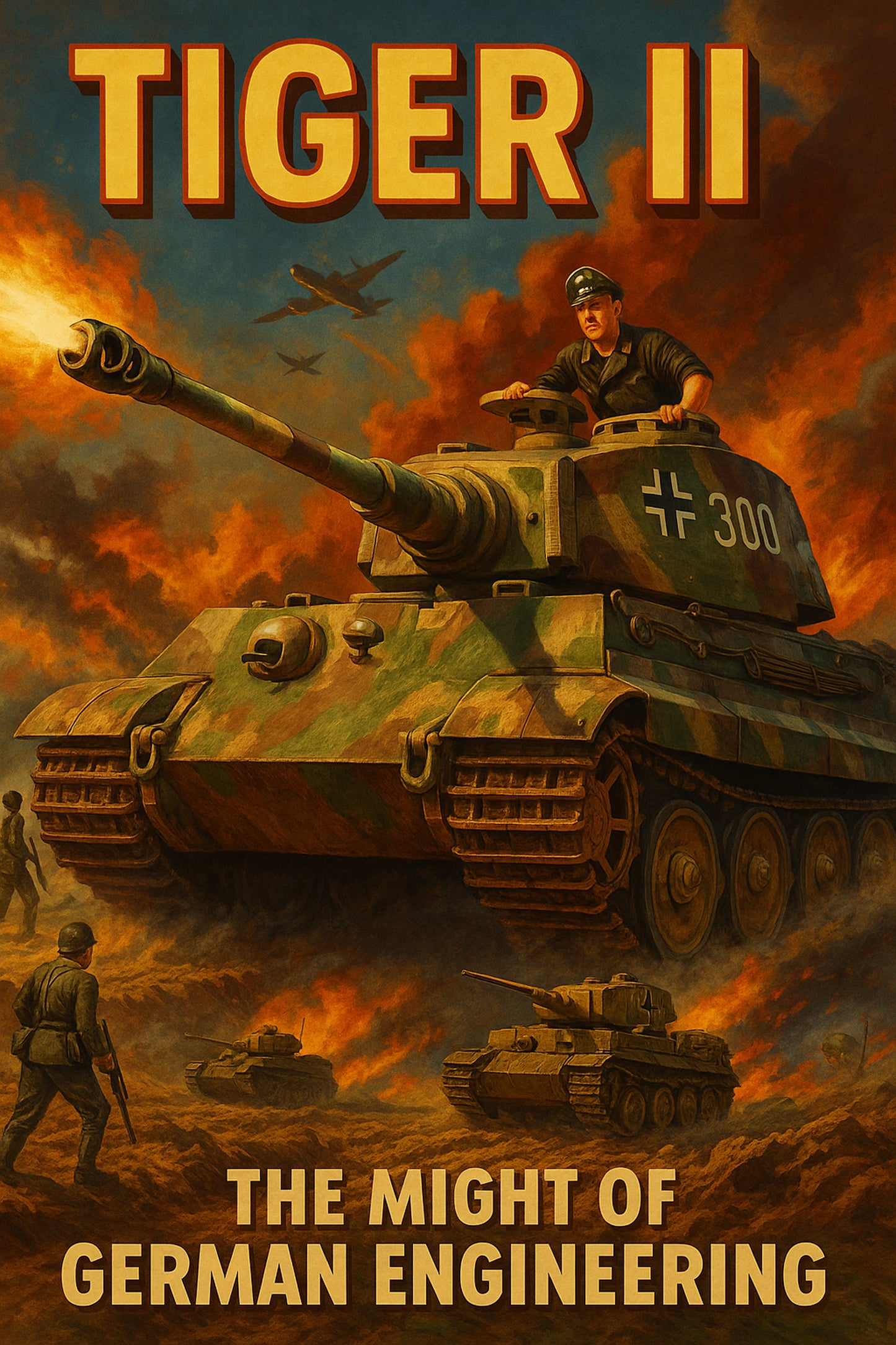 TIGER II KING TIGER TANK POSTER - WWII GERMAN PANZER MILITARY HISTORY ART