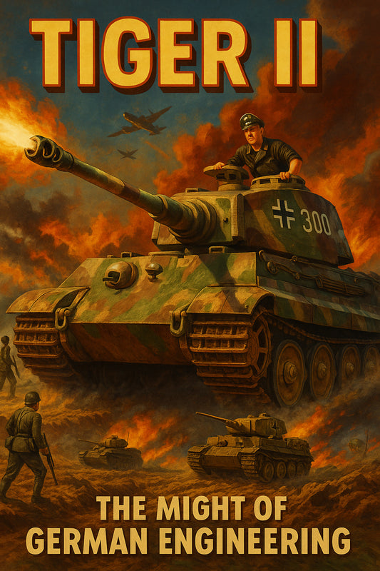 TIGER II KING TIGER TANK POSTER - WWII GERMAN PANZER MILITARY HISTORY ART