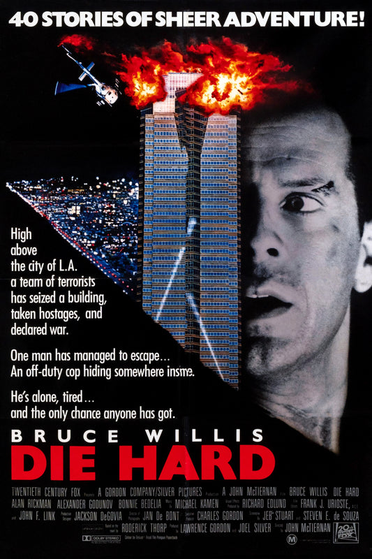 DIE HARD MOVIE POSTER - BRUCE WILLIS 1988 ACTION THRILLER FILM CLASSIC ART