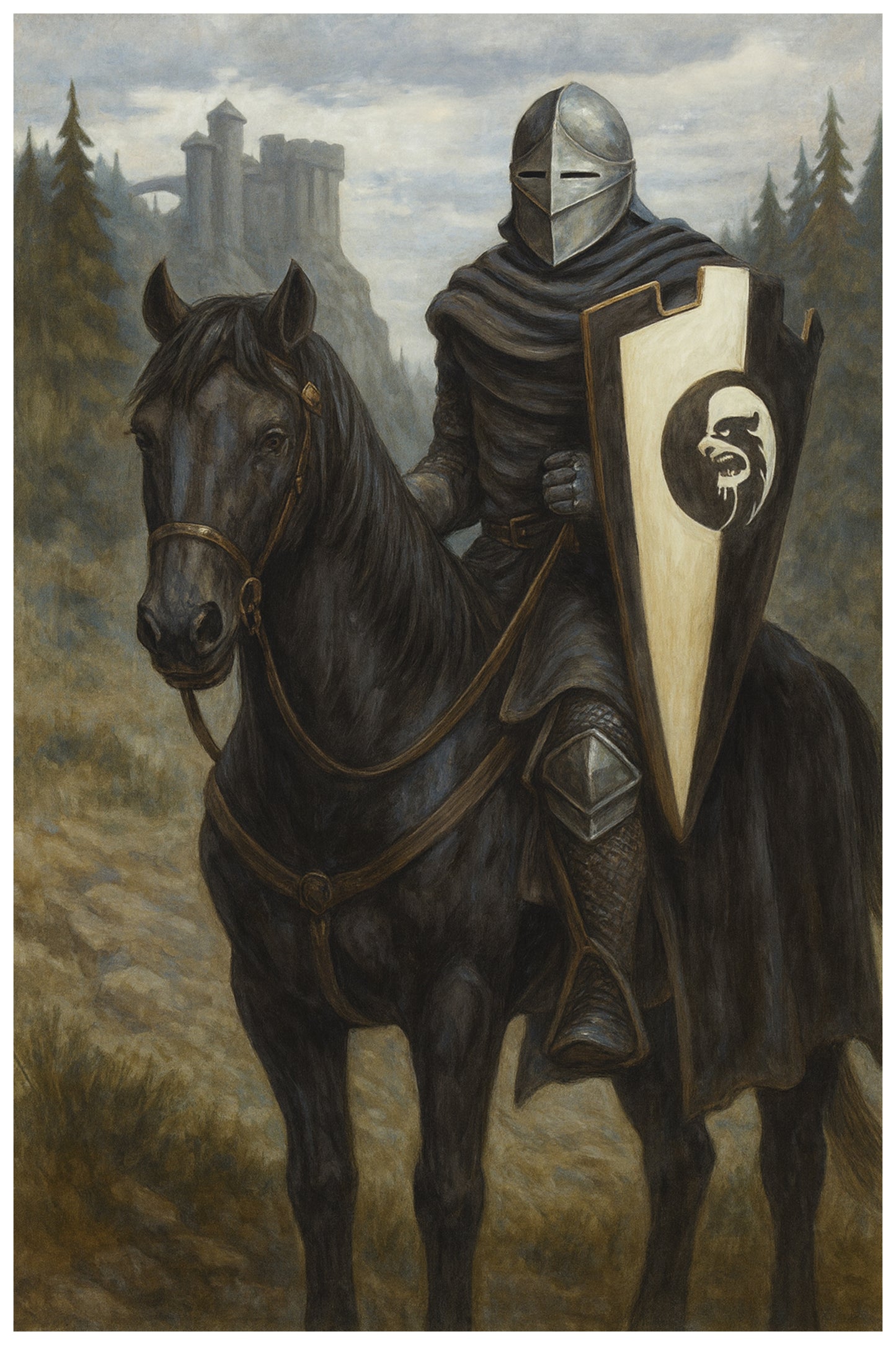 BLACK KNIGHT - MAGIC THE GATHERING CARD ART INSPIRED POSTER