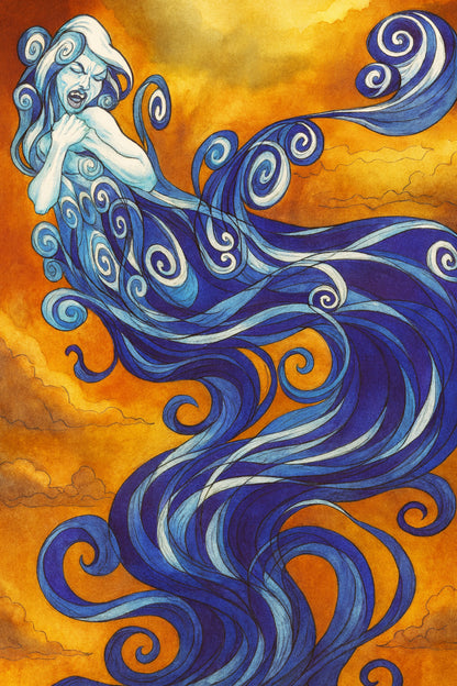 AIR ELEMENTAL - MAGIC THE GATHERING CARD ART INSPIRED POSTER