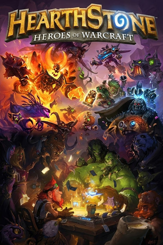 HEARTHSTONE POSTER HEROES OF WARCRAFT CARD GAME FANTASY BATTLE ART PRINT