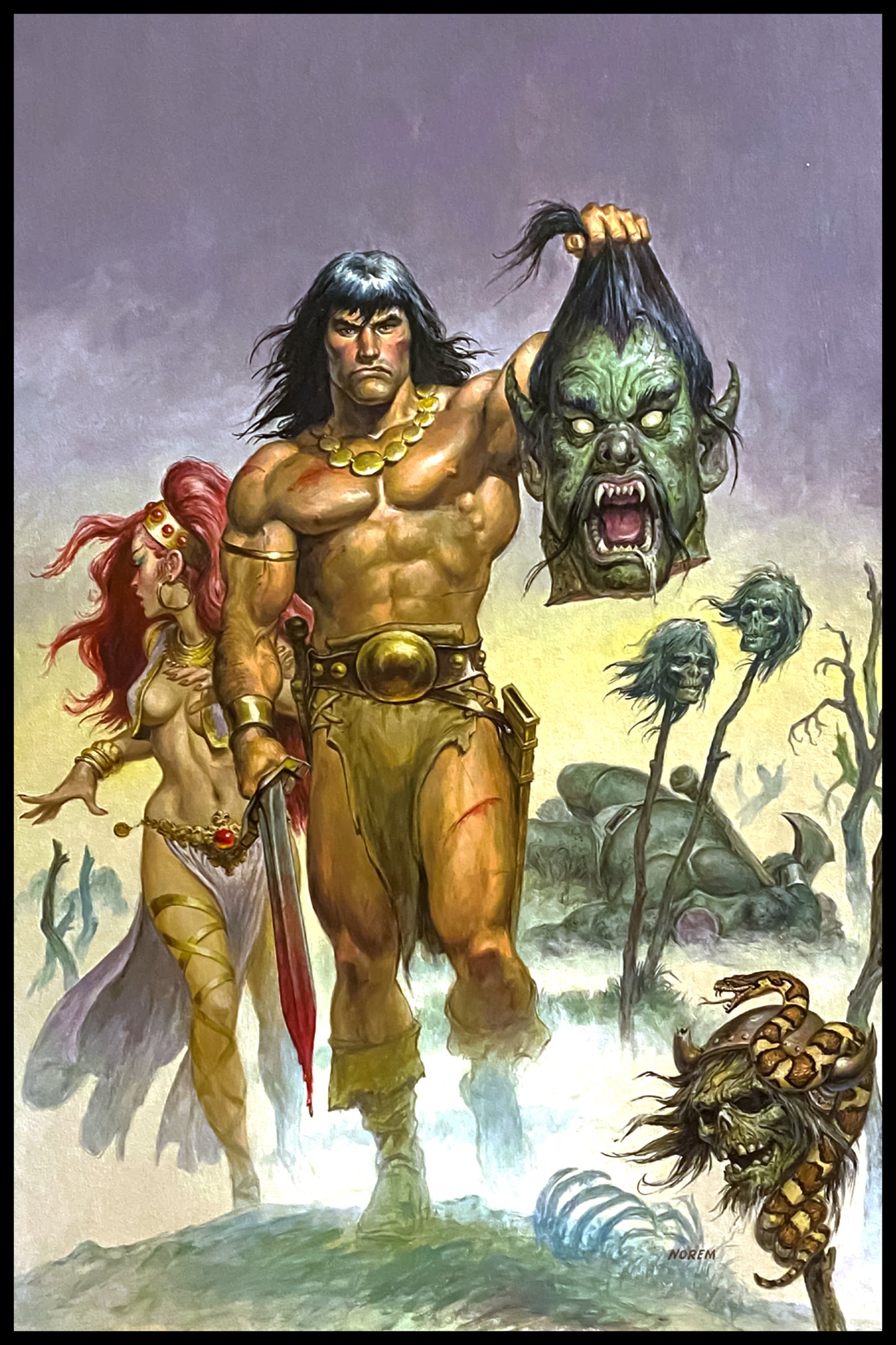 EARL NOREM THE SAVAGE SWORD OF CONAN #164 POSTER – CLASSIC DECAPITATION SCENE IN FANTASY BATTLEFIELD