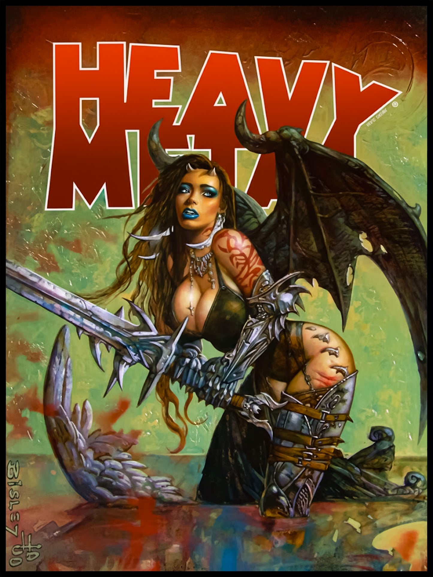 SIMON BISLEY HEAVY METAL MAGAZINE VOLUME 24 COVER POSTER – DARK FANTASY