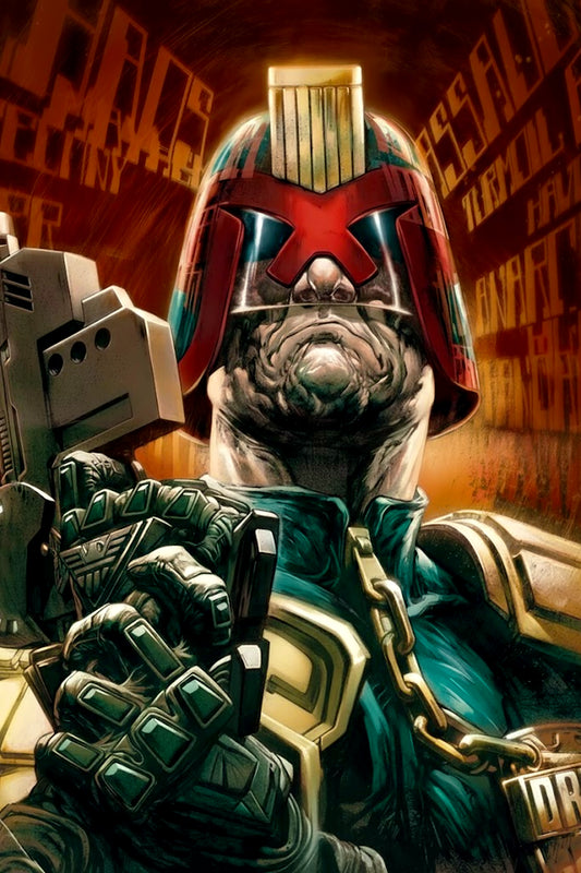 JUDGE DREDD - ICONIC COMIC ANTIHERO POSTER - FUTURISTIC LAW ENFORCER ART
