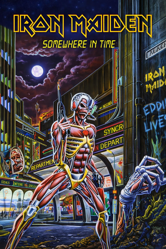 Iron Maiden - Somewhere in Time Album Poster - Heavy Metal Art