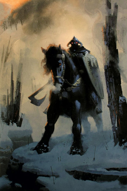 Death Dealer by Frank Frazetta - Comic Fantasy Hero - Snow Shadow Theme