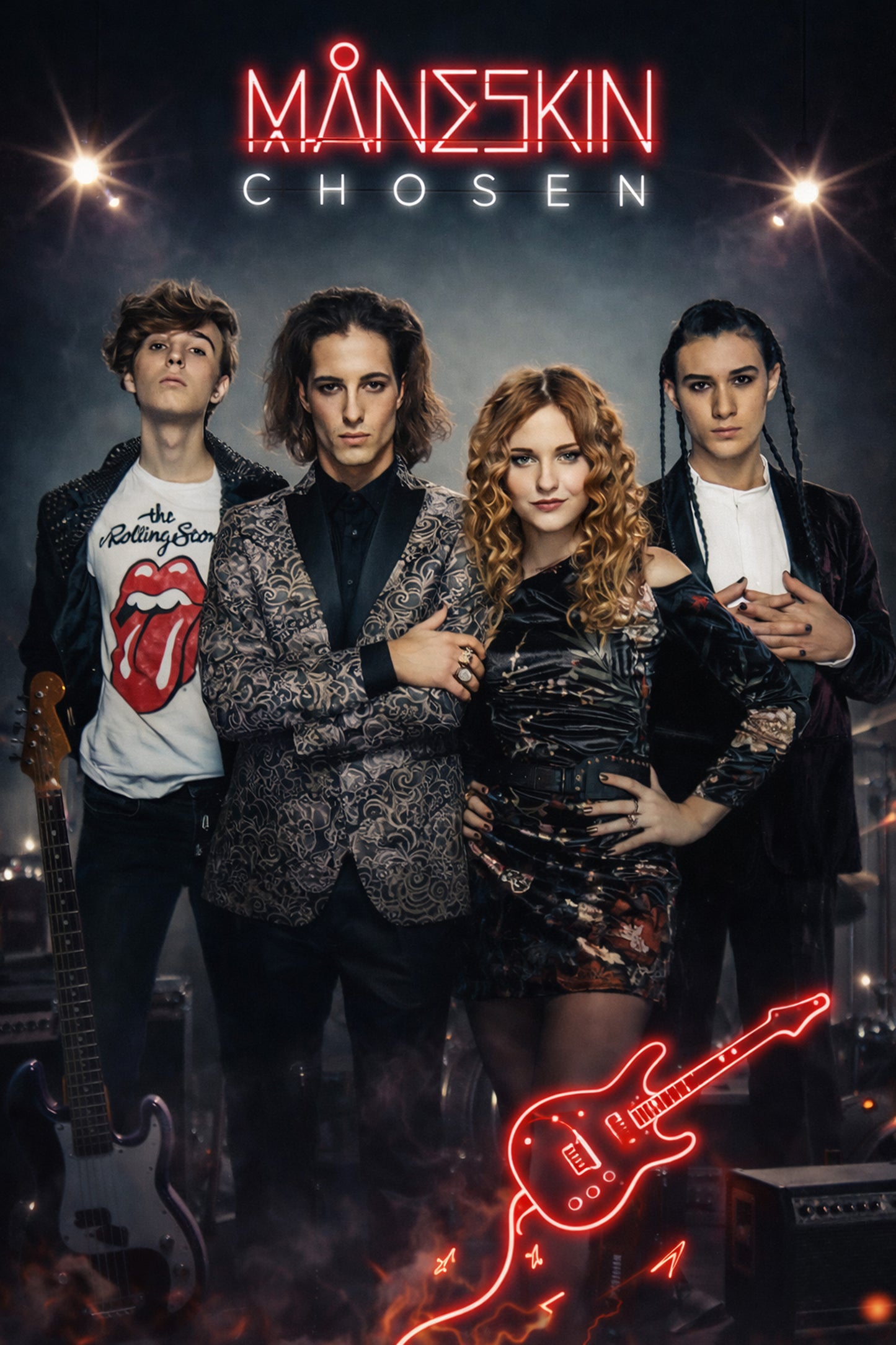 Måneskin Poster – Chosen- Album Poster - Music Band Art