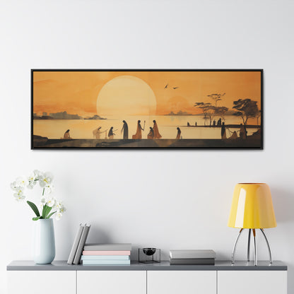 Abanindranath Tagore Inspired – Serene River Scene & Ethereal Sunset | Elegant Wide Canvas Ar