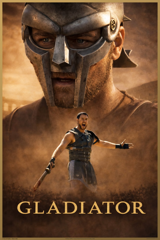 GLADIATOR - MAXIMUS IN THE ARENA POSTER - EPIC HISTORICAL MOVIE SCENE