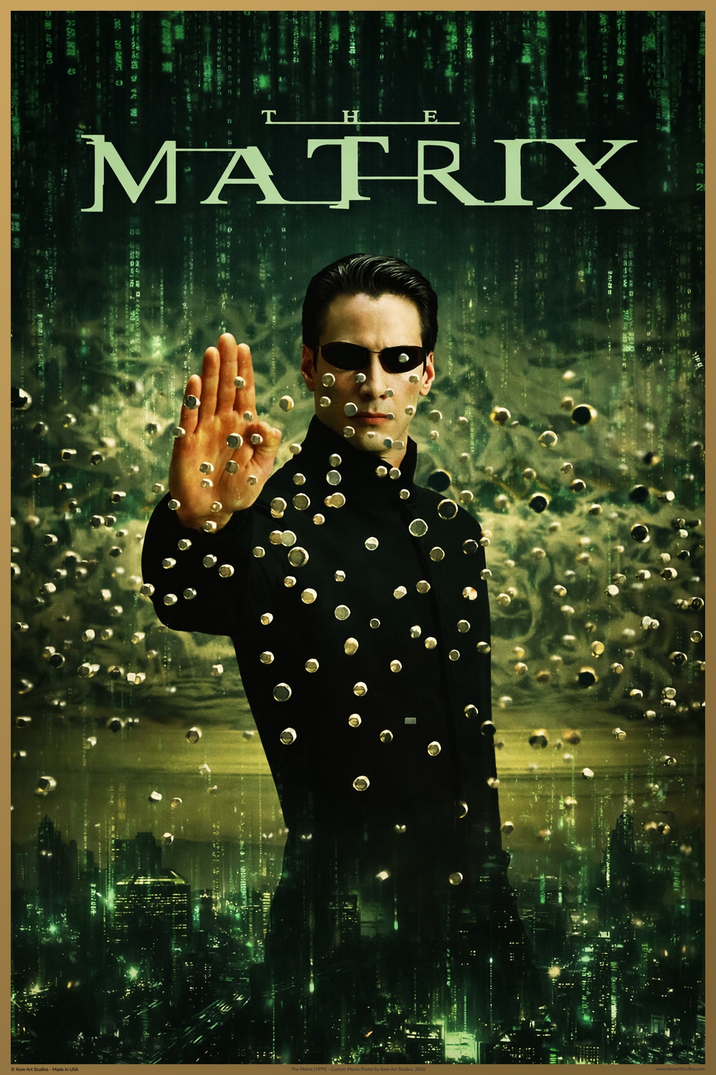 THE MATRIX - NEO BULLET TIME POSTER - ICONIC SCI-FI MOVIE SCENE - KORE ART STUDIOS