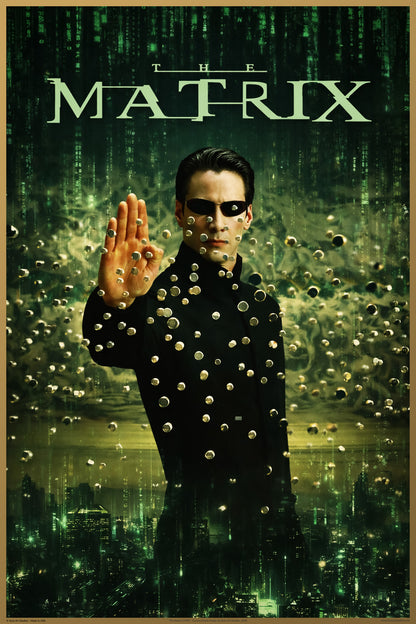 THE MATRIX - NEO BULLET TIME POSTER - ICONIC SCI-FI MOVIE SCENE - KORE ART STUDIOS