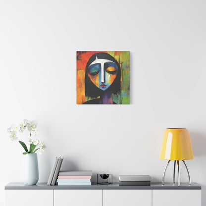 Charles Blackman Inspired – "Melancholy Vision" Square Canvas Art