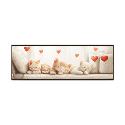 Kids Room Wall Art – "Dreamy Naptime Kittens" | Cozy Sleeping Cats on Soft Beige | Adorable Nursery & Playroom Decor