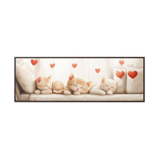 Kids Room Wall Art – "Dreamy Naptime Kittens" | Cozy Sleeping Cats on Soft Beige | Adorable Nursery & Playroom Decor