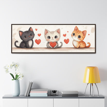 Cute Trio of Kittens Wall Art – Adorable Cat Illustration for Kids' Room & Nursery | Playful & Heartwarming Decor