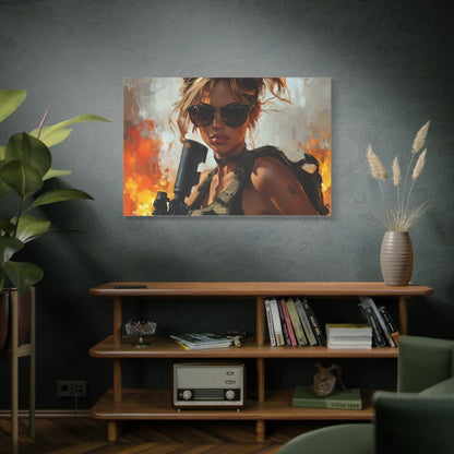 "Firestorm Operative" – Girls & Guns Kore Series Fierce Warrior Canvas Art