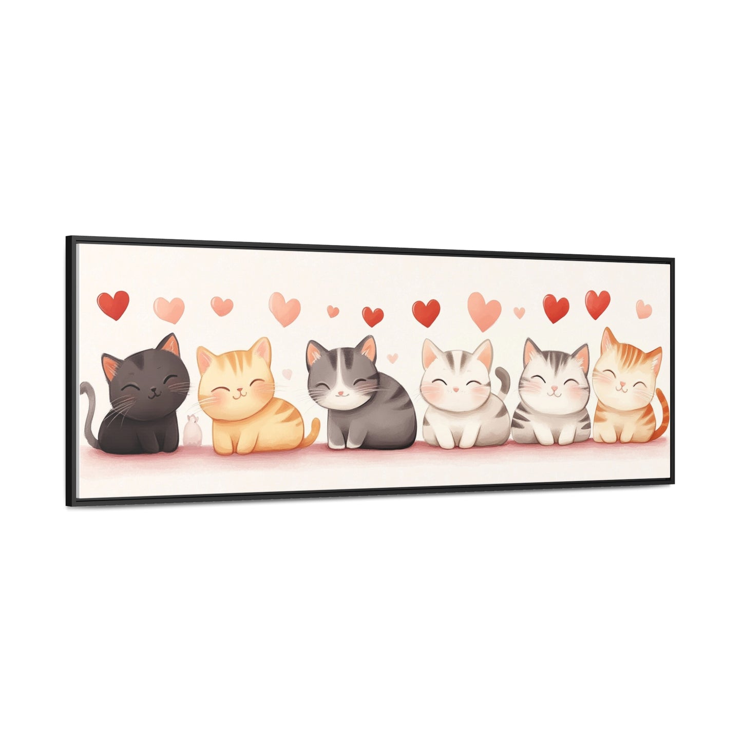 Adorable Smiling Kittens Wall Art – Cute Cat Illustration for Kids’ Room & Nursery | Playful & Heartwarming Decor