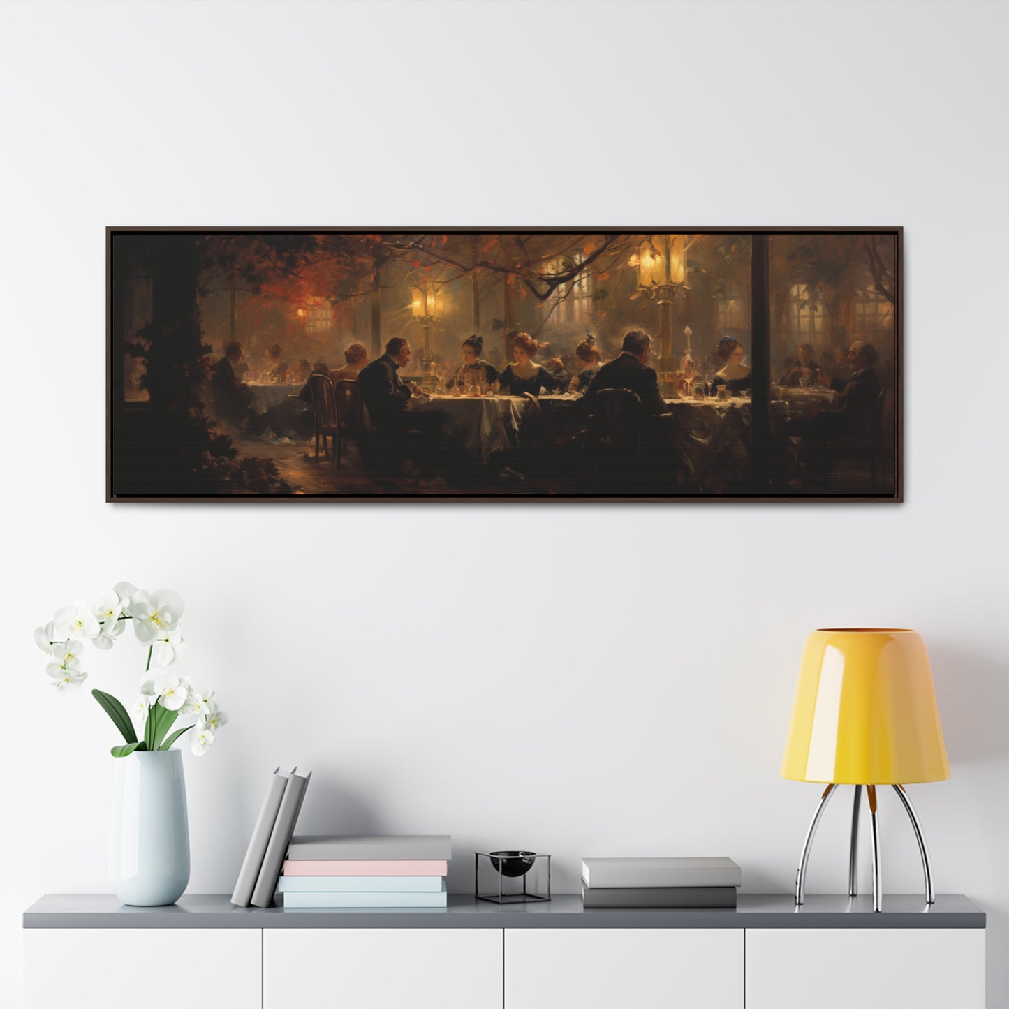 Adolph Menzel Inspiration – "Evening Elegance" | Romantic Impressionist Wide Canvas Art