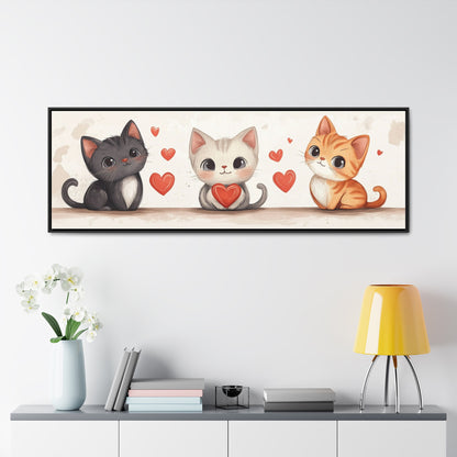 Cute Trio of Kittens Wall Art – Adorable Cat Illustration for Kids' Room & Nursery | Playful & Heartwarming Decor