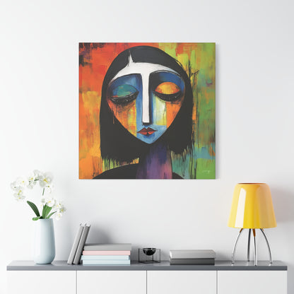 Charles Blackman Inspired – "Melancholy Vision" Square Canvas Art