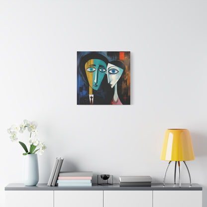 Charles Blackman Inspired – "Silent Connection" Square Canvas Art