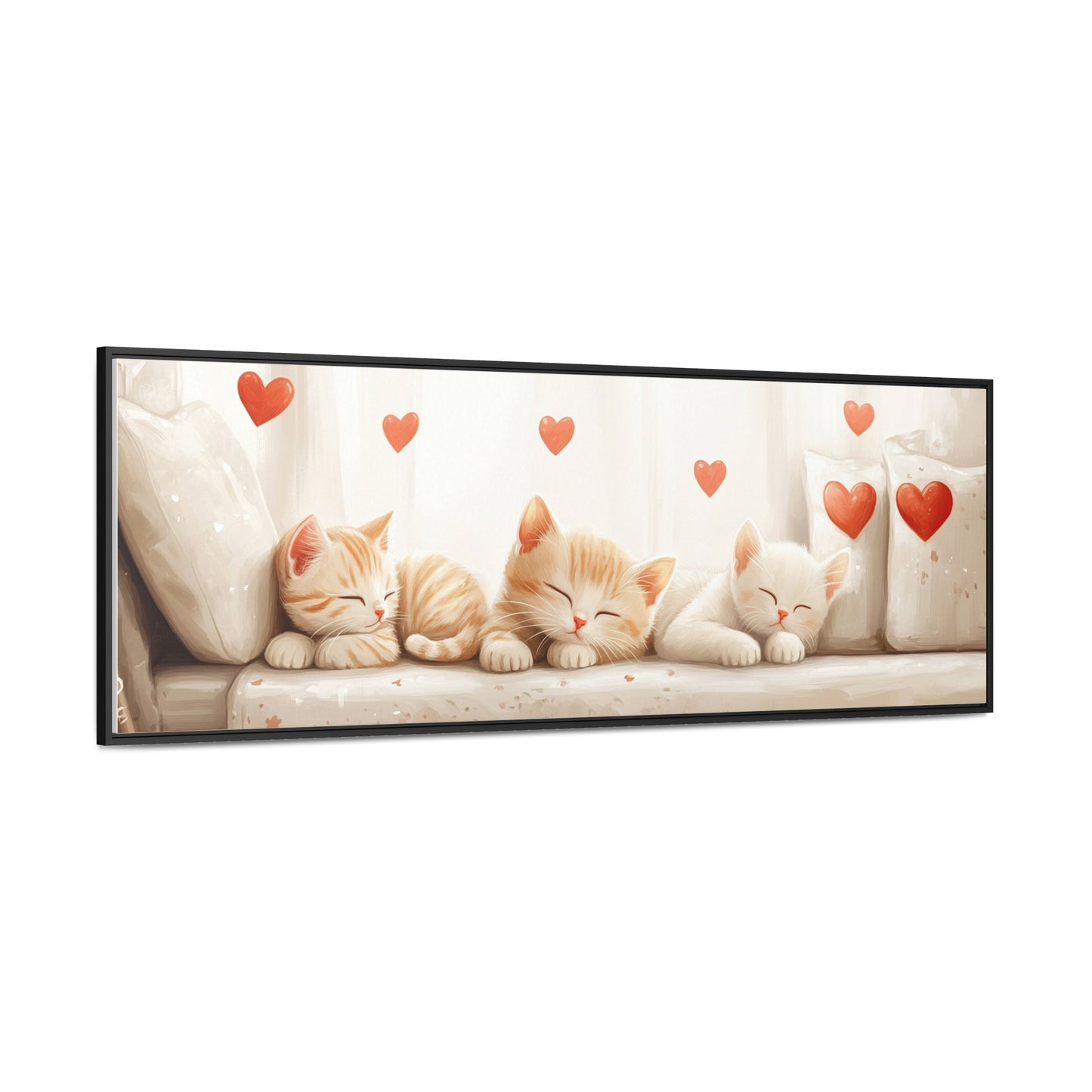 Kids Room Wall Art – "Dreamy Naptime Kittens" | Cozy Sleeping Cats on Soft Beige | Adorable Nursery & Playroom Decor