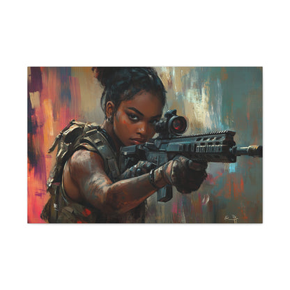 "Deadeye Strike" – Girls & Guns Kore Series Precision Sniper Canvas Art